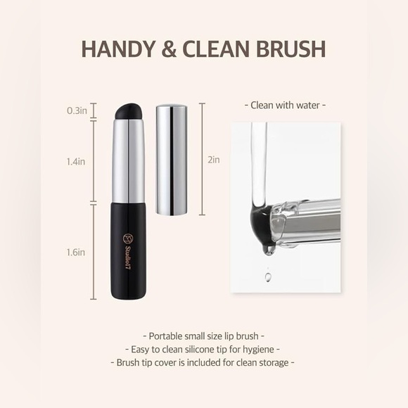 🖌️Studio 17 Silicone Lip Brush - Black, portable, best used w/ jelly pots (Fwee) - Picture 9 of 12